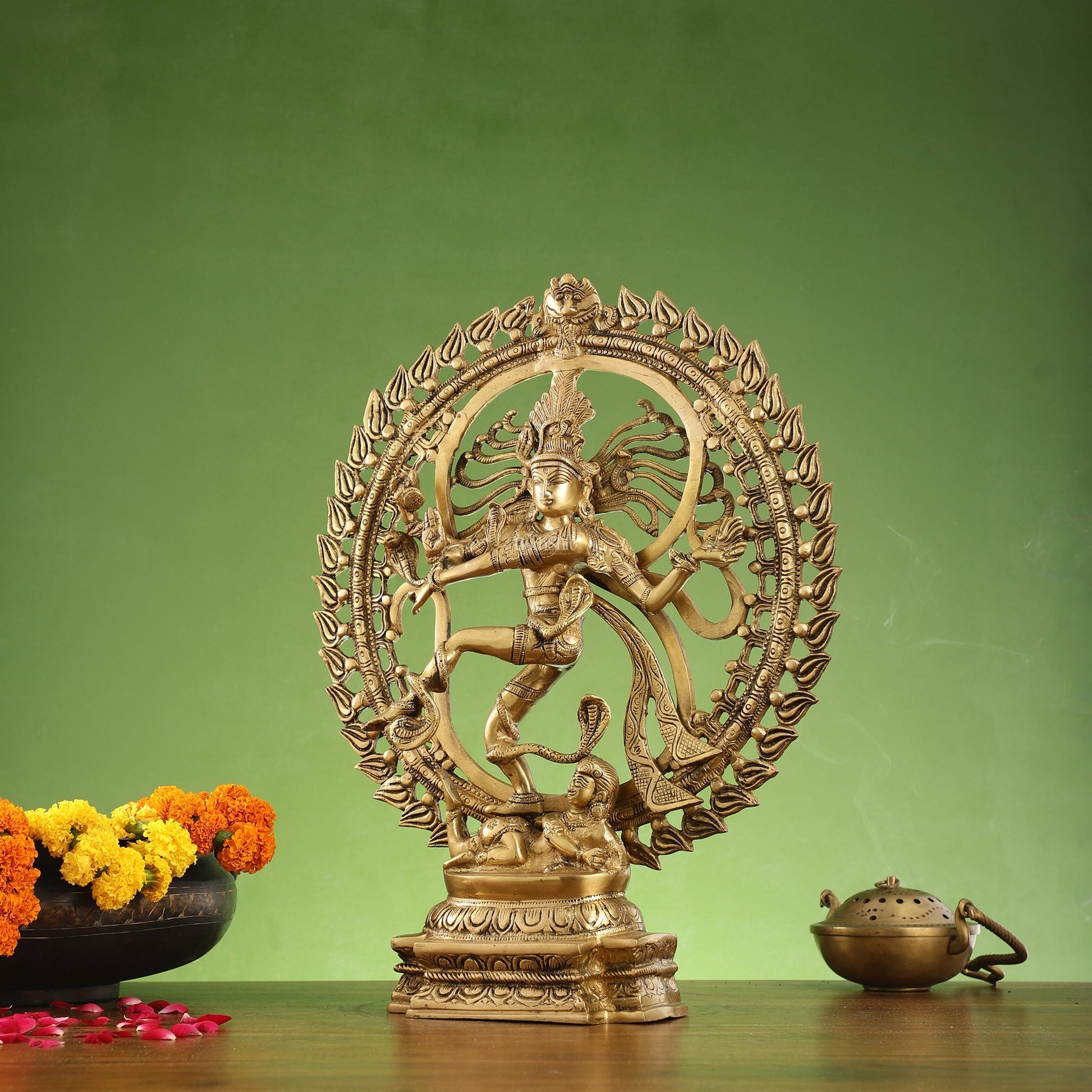 Brass Nataraja Statue matte gold 20 inch