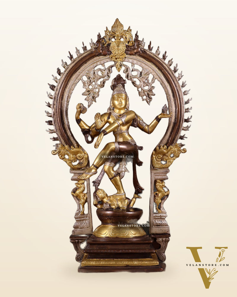 Brass Nataraja statue triple tone - 18" Height