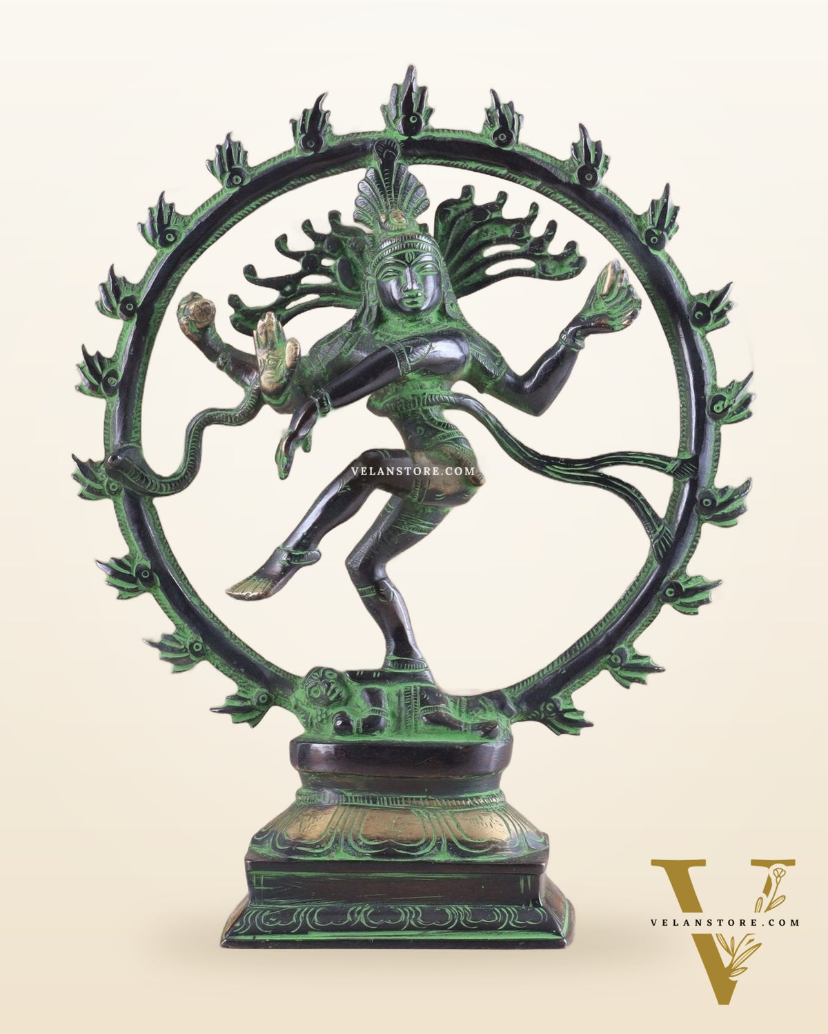 Brass Nataraja Statue
Unique Black and Green Tone 9.5"