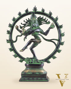 Brass Nataraja Statue
Unique Black and Green Tone 9.5"
