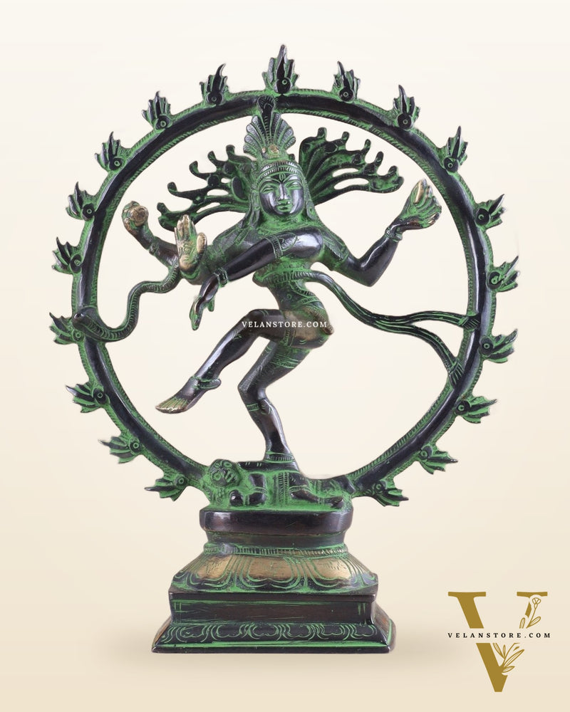 Brass Nataraja Statue
Unique Black and Green Tone 9.5"