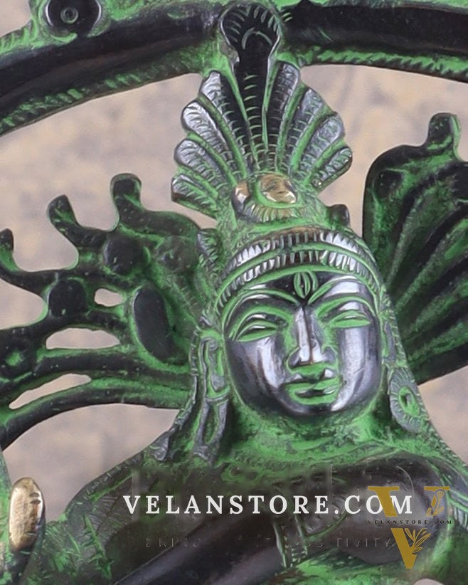 Brass Nataraja Statue
Unique Black and Green Tone 9.5"