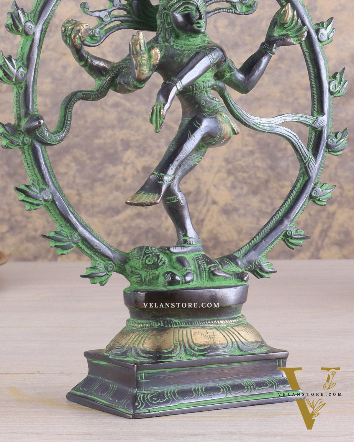 Brass Nataraja Statue
Unique Black and Green Tone 9.5"