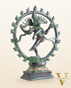 Brass Nataraja Statue
Unique Black and Green Tone 9.5"