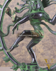 Brass Nataraja Statue
Unique Black and Green Tone 9.5"