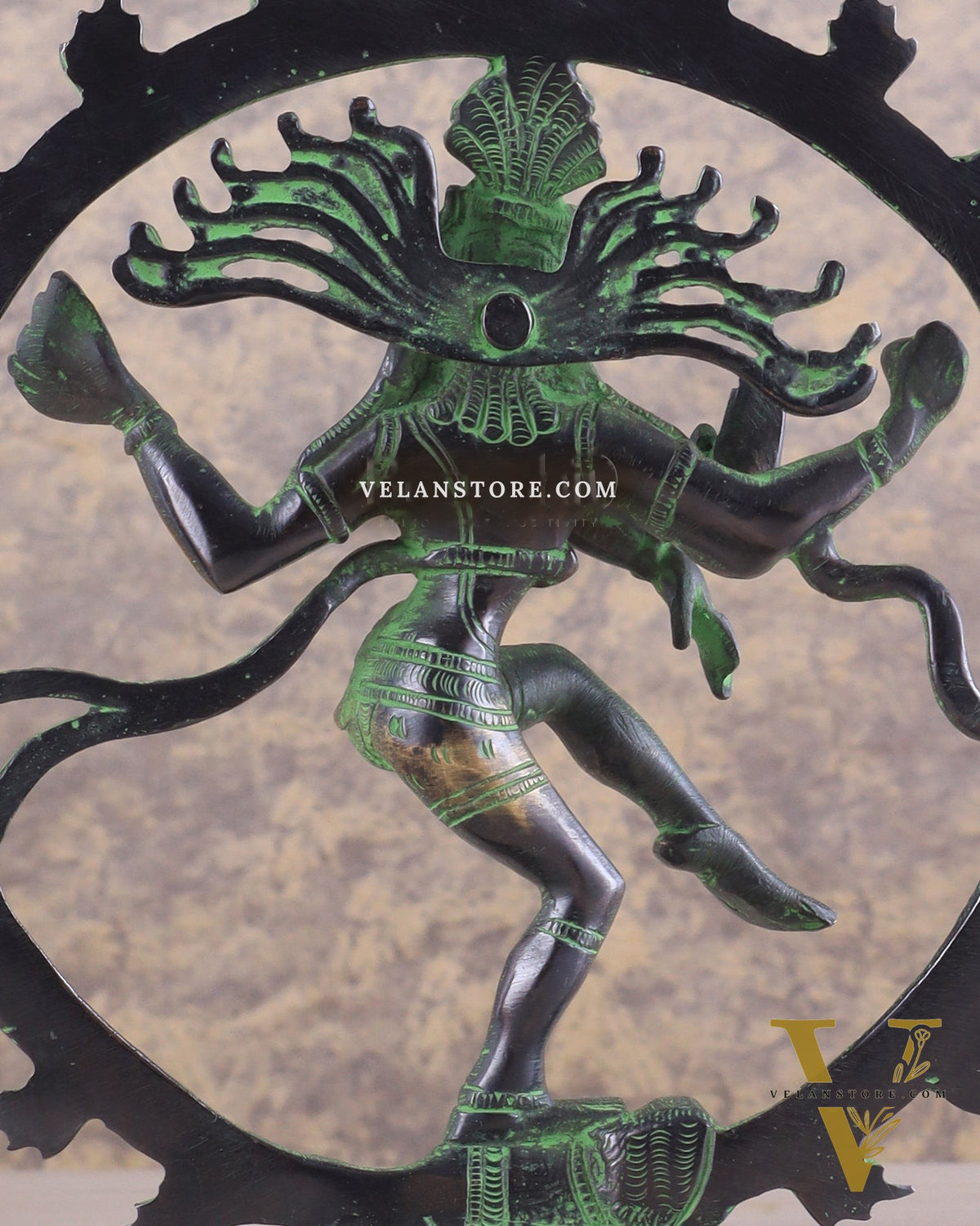 Brass Nataraja Statue
Unique Black and Green Tone 9.5"