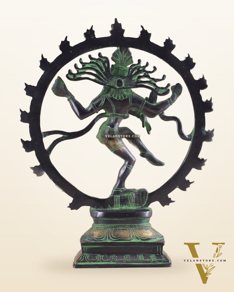 Brass Nataraja Statue
Unique Black and Green Tone 9.5"