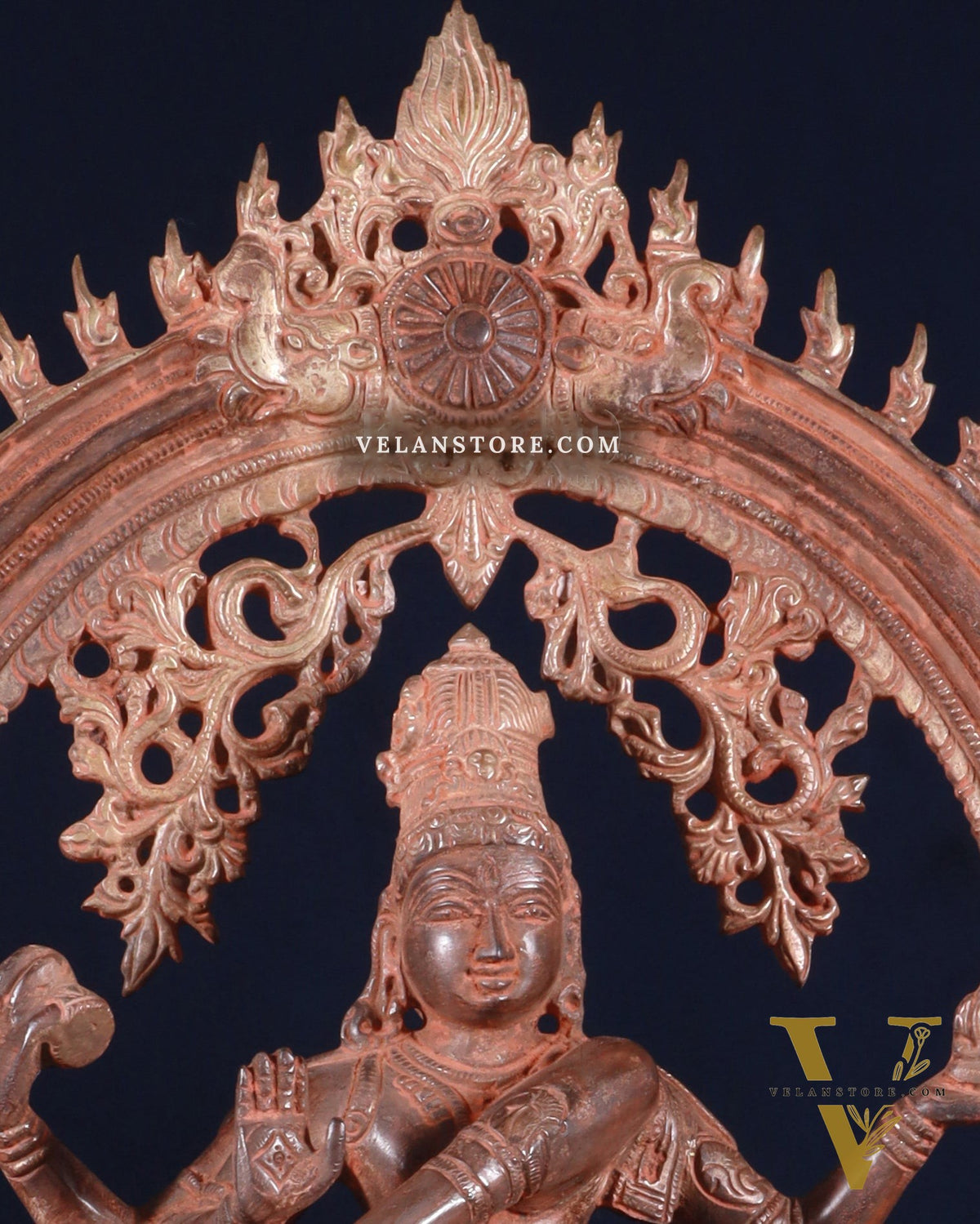 Brass Nataraja statue vintage red finish - 18" Height