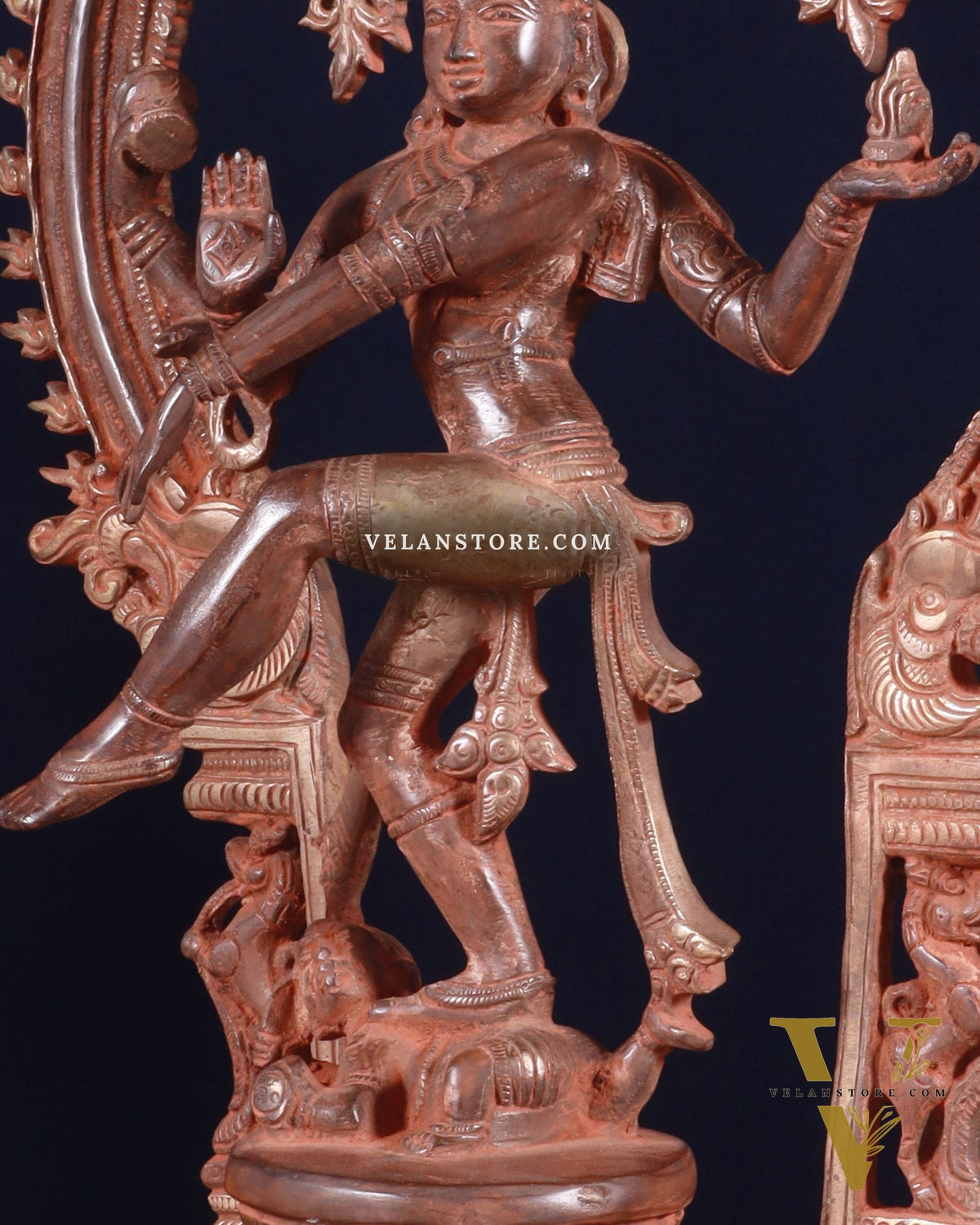 Brass Nataraja statue vintage red finish - 18" Height