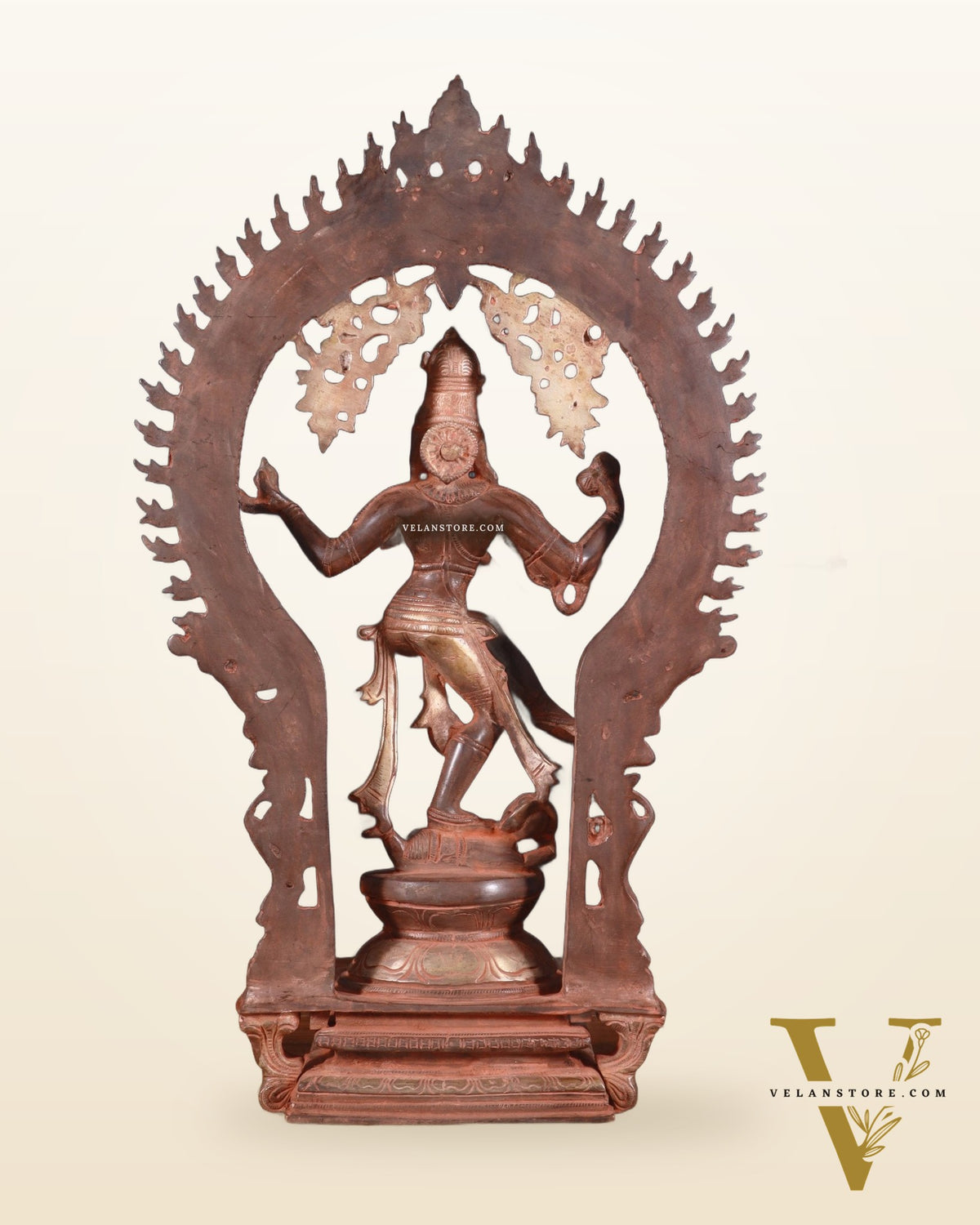 Brass Nataraja statue vintage red finish - 18" Height