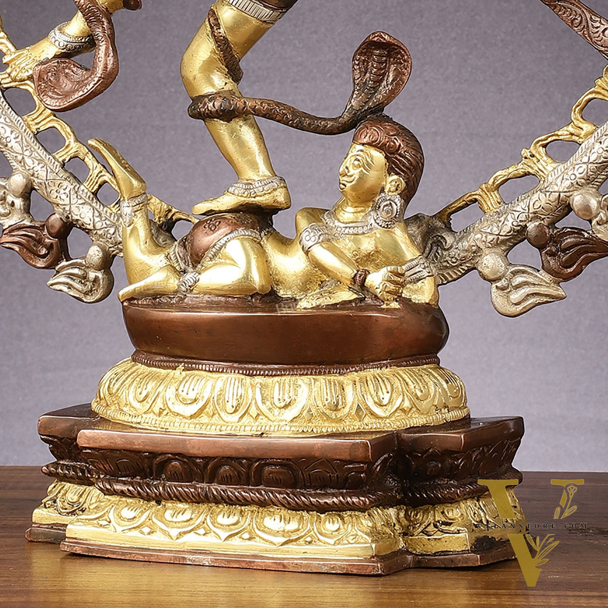 Brass Nataraja Statue with Om Three-Tone Finish - 20 Inch Sculpture