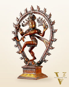 Brass Nataraja with Oval Ring & Lotus on base 9.3"