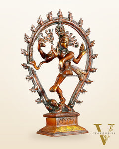 Brass Nataraja with Oval Ring & Lotus on base 9.3"