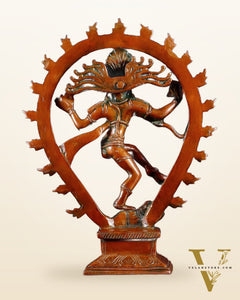 Brass Nataraja with Oval Ring & Lotus on base 9.3"