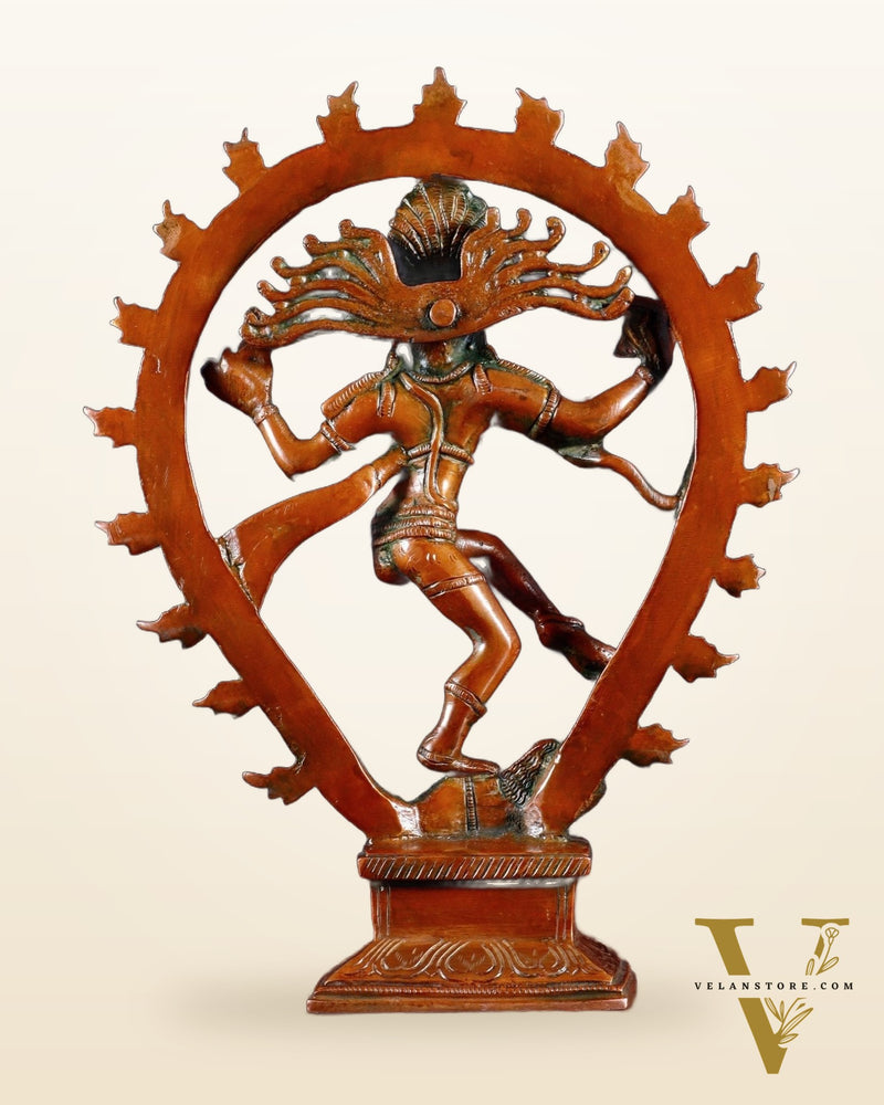 Brass Nataraja with Oval Ring & Lotus on base 9.3"
