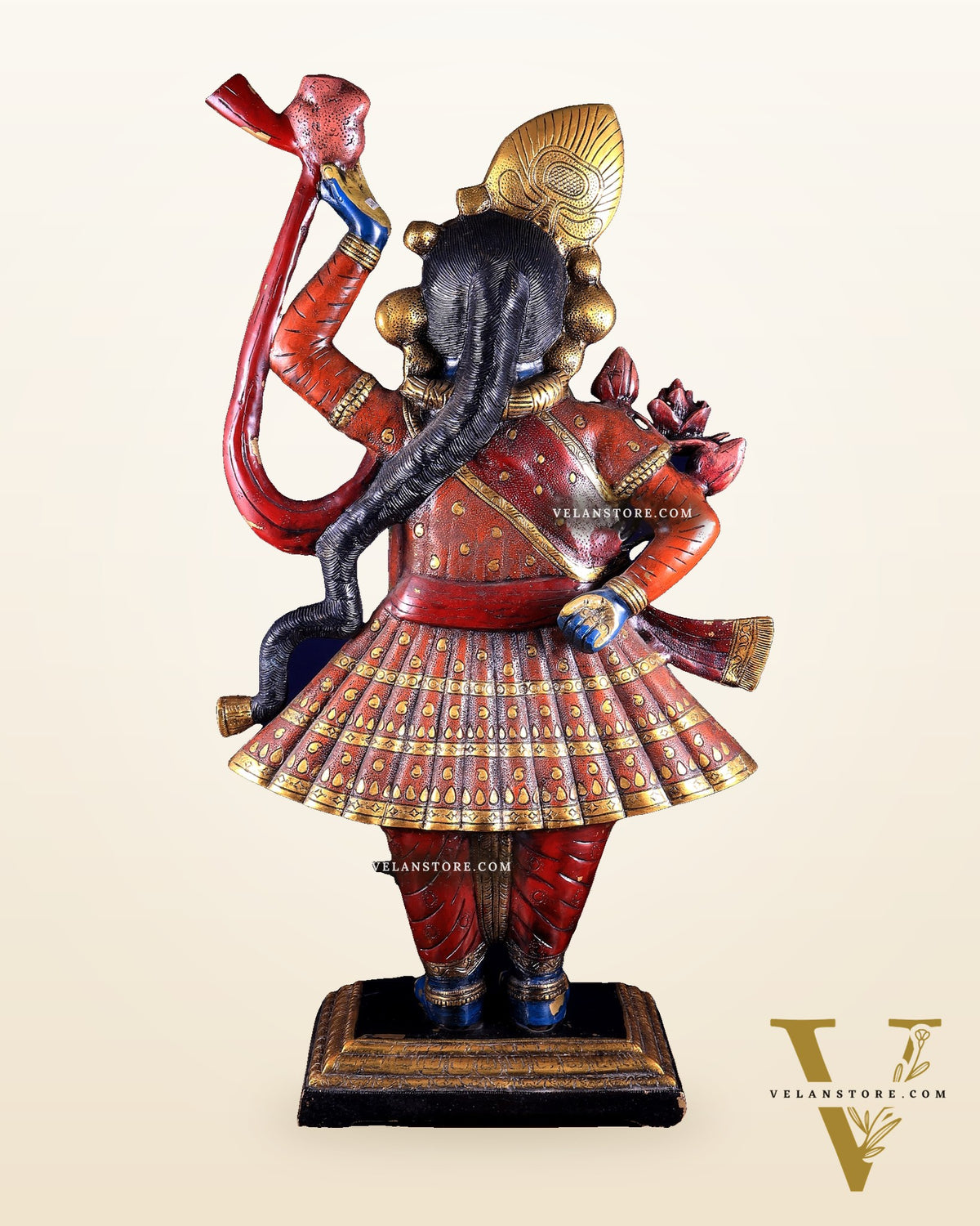 Brass Nathdwara Shrinath Ji Murti Large | 32 " Pichwai hand-painted