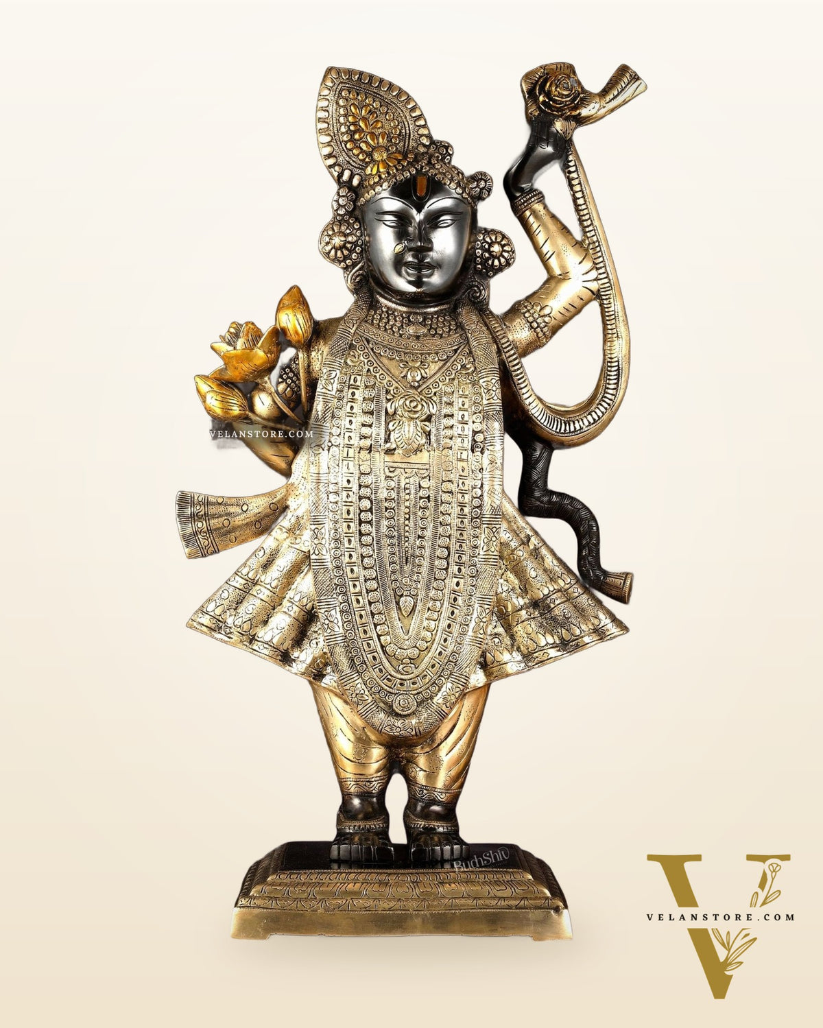 Brass Nathdwara Shrinath Ji Murti Large | 32 "