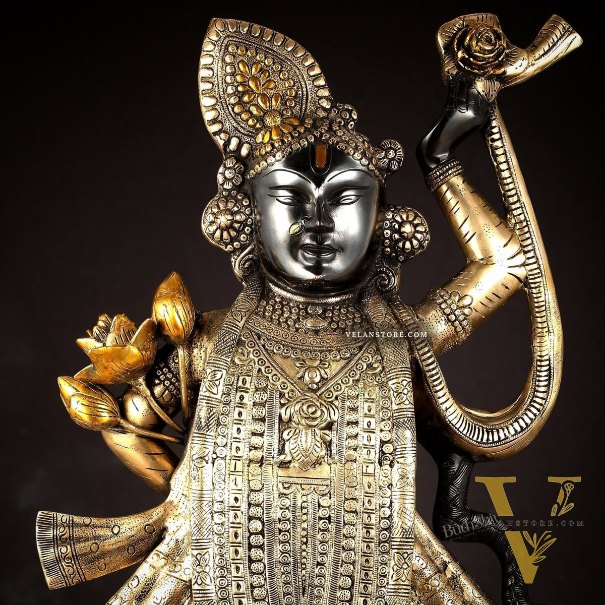 Brass Nathdwara Shrinath Ji Murti Large | 32 "