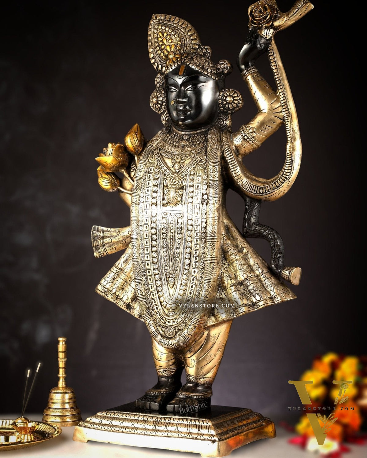 Brass Nathdwara Shrinath Ji Murti Large | 32 "