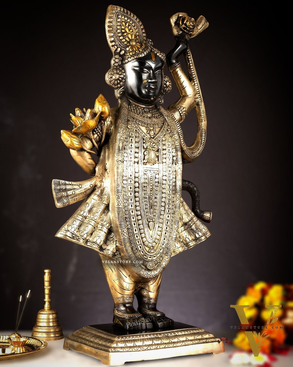 Brass Nathdwara Shrinath Ji Murti Large | 32 "