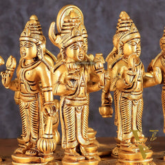 Brass Navagraha idols with abhishekam pita base 7"