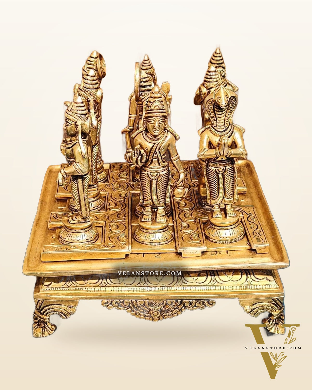 Brass Navgraha idols abhishekam base 8.5"