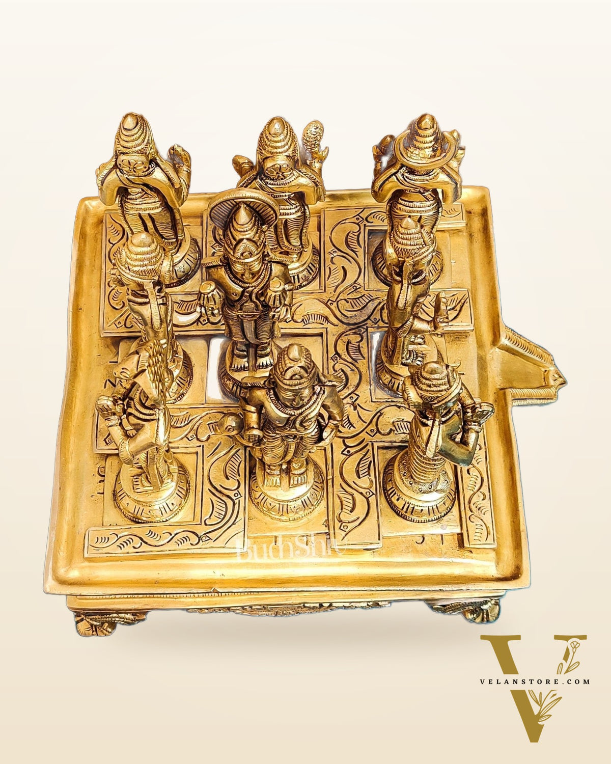 Brass Navgraha idols abhishekam base 8.5"