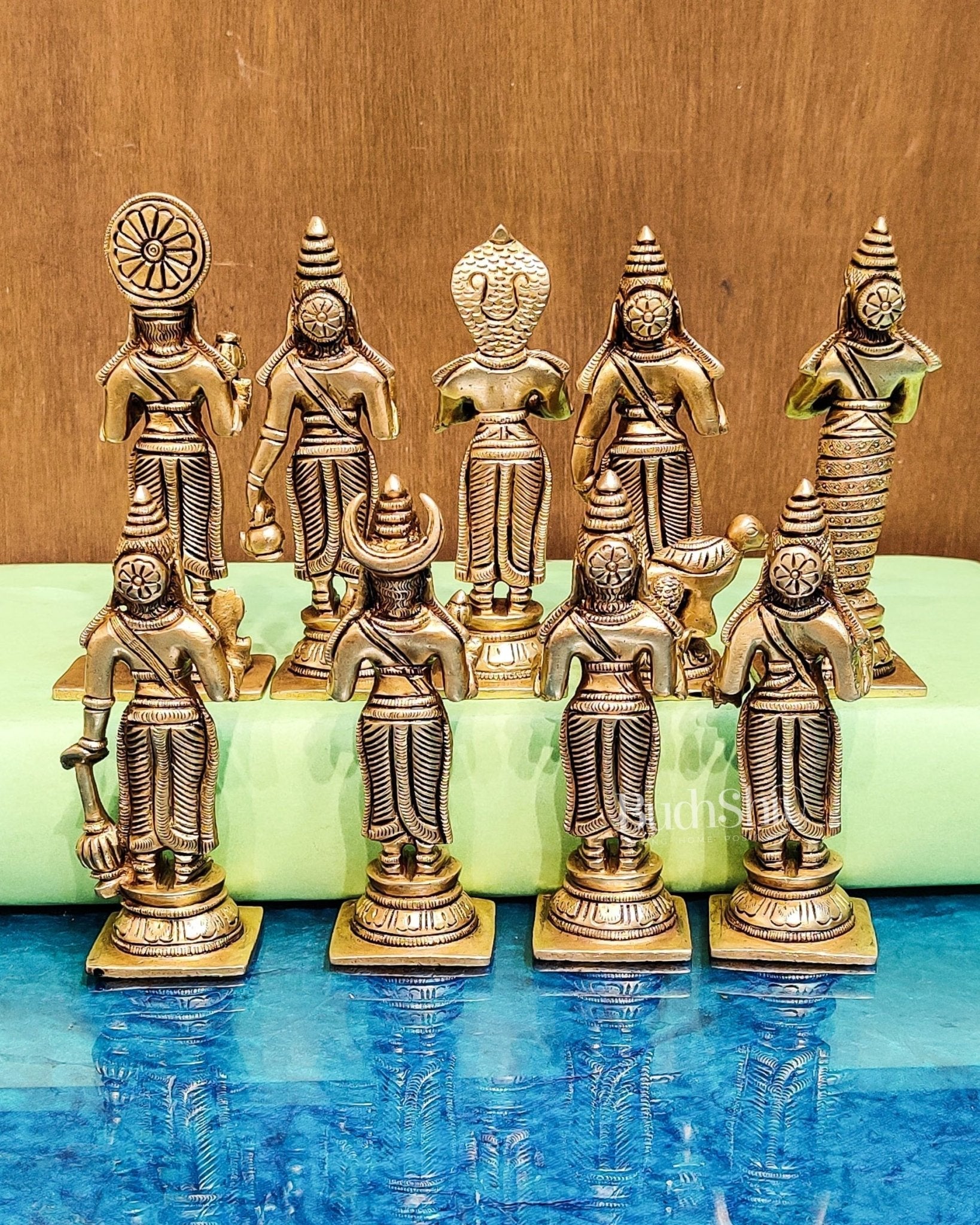 Brass Navgraha idols abhishekam base 8.5"