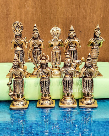 Brass Navgraha idols abhishekam base 8.5"