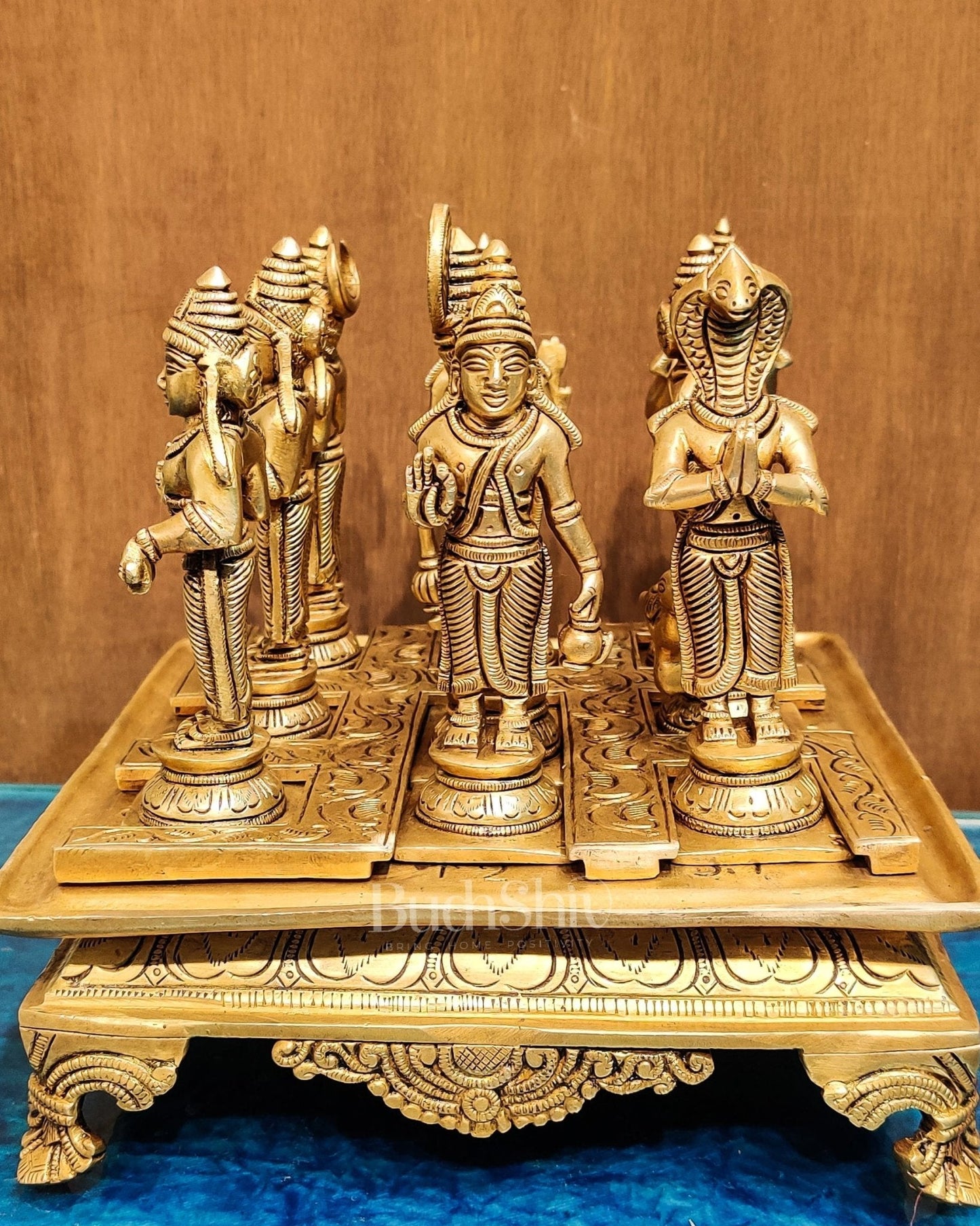 Brass Navgraha idols abhishekam base 8.5"