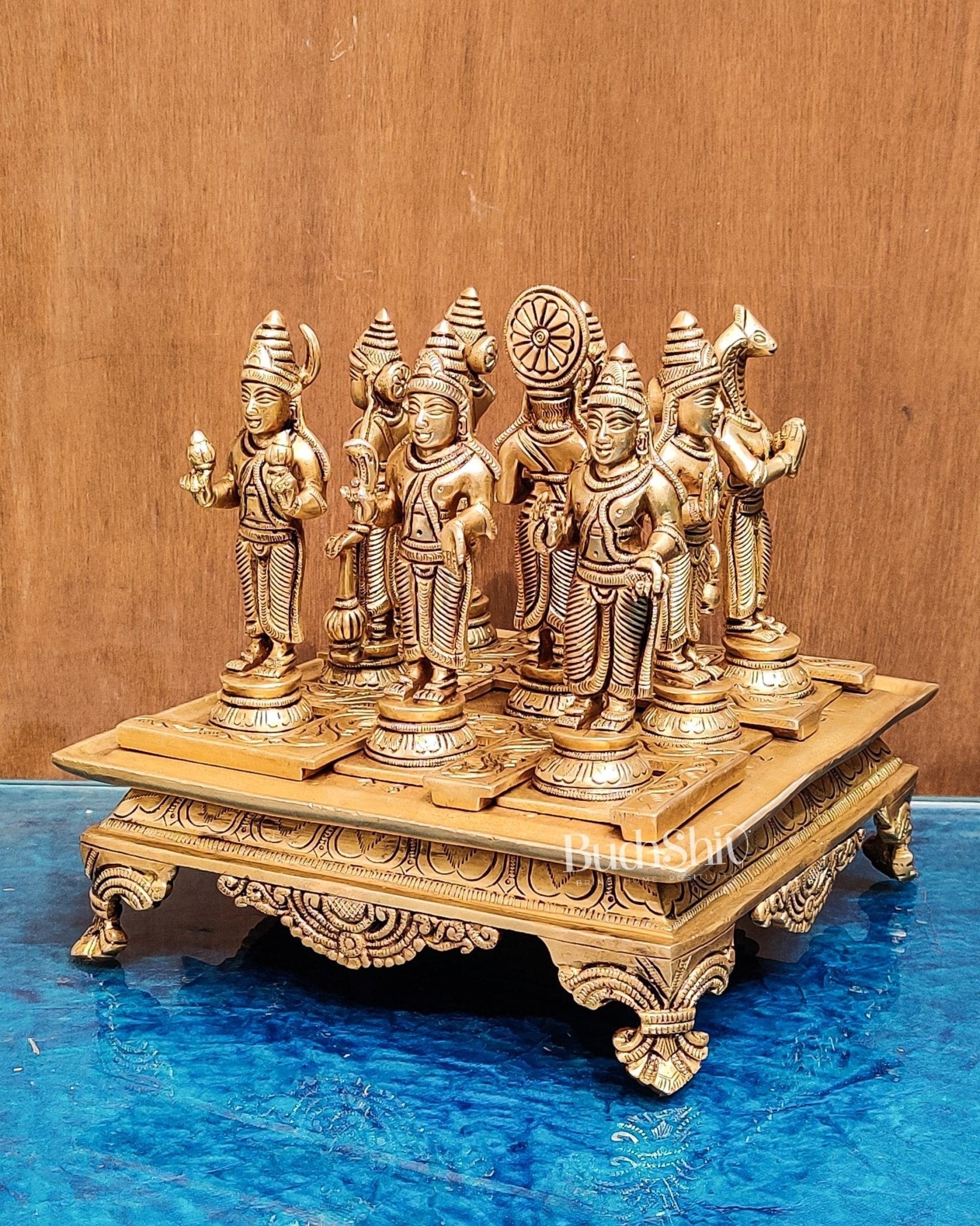Brass Navgraha idols abhishekam base 8.5"