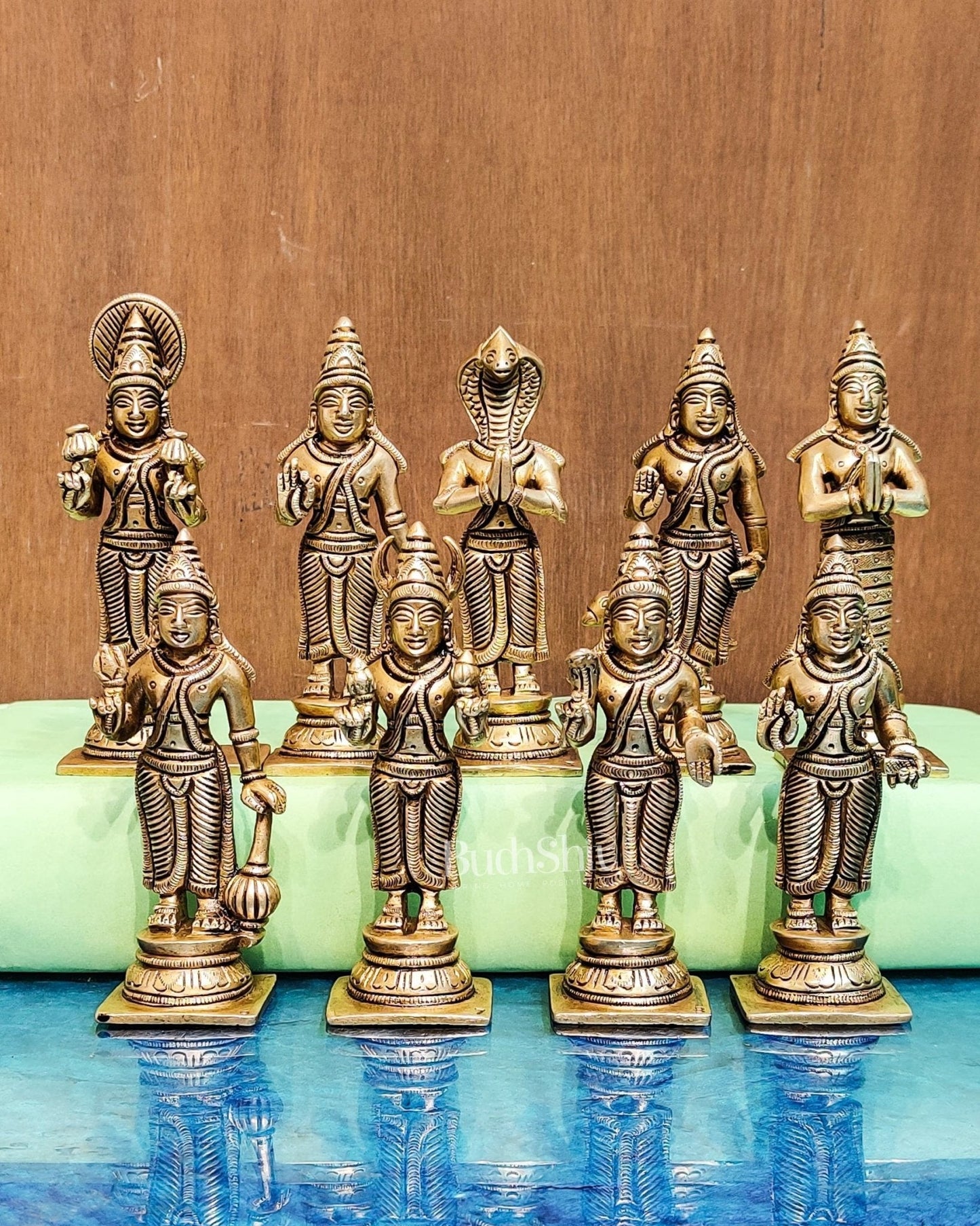 Brass Navgraha idols abhishekam base 8.5"