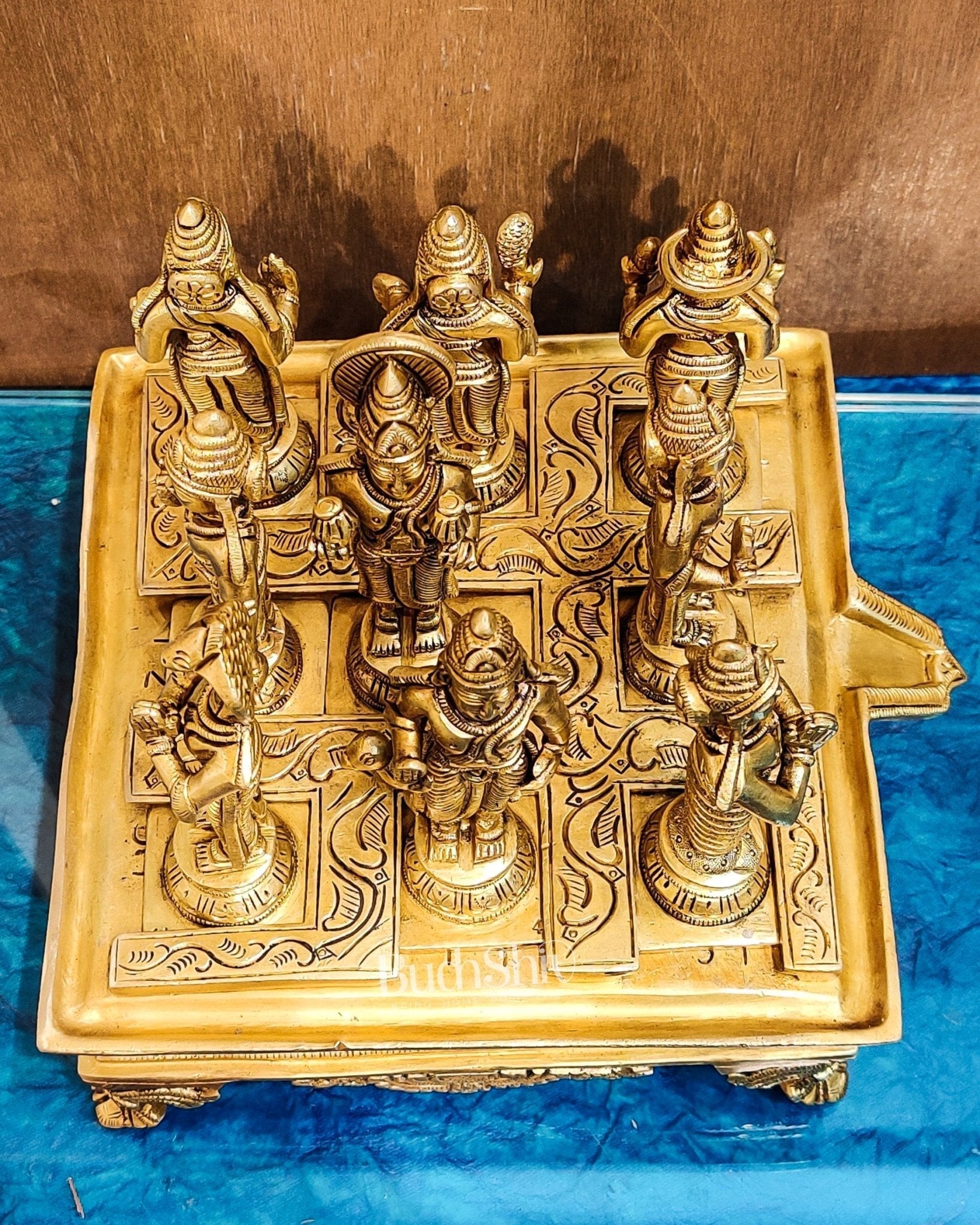 Brass Navgraha idols abhishekam base 8.5"