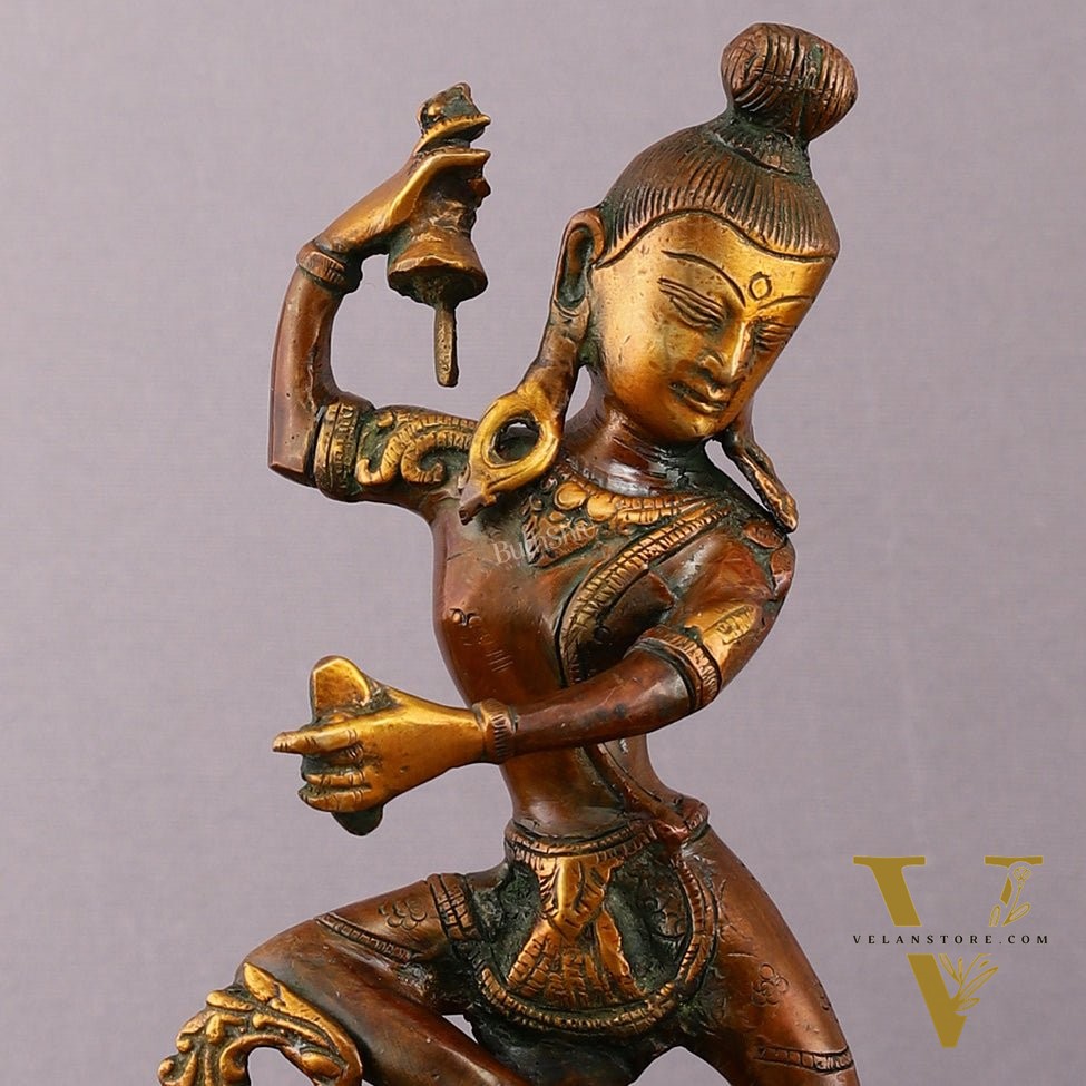 Brass Nepalese Style Dancing Shiva Statue - 9.5 Inch