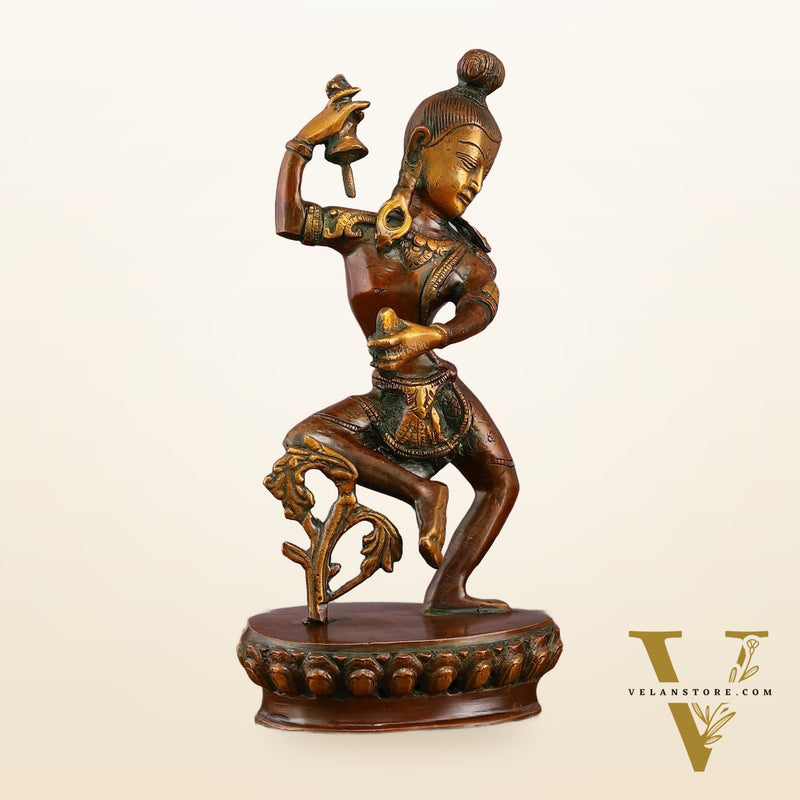 Brass Nepalese Style Dancing Shiva Statue - 9.5 Inch