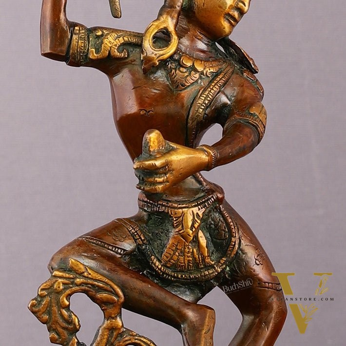 Brass Nepalese Style Dancing Shiva Statue - 9.5 Inch