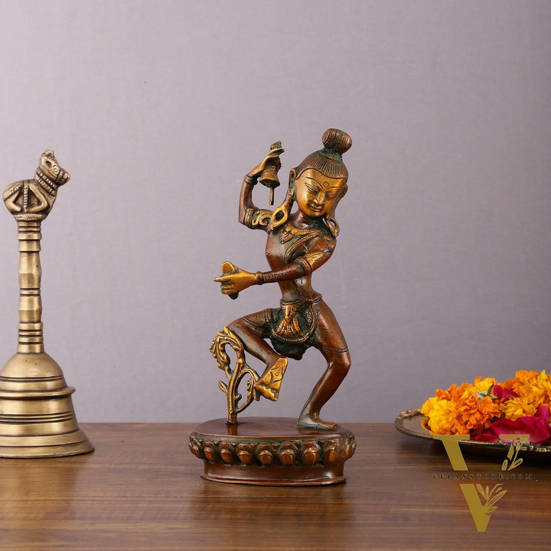 Brass Nepalese Style Dancing Shiva Statue - 9.5 Inch