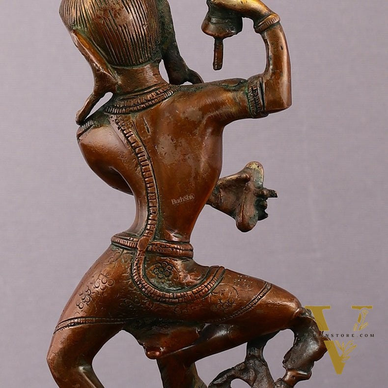 Brass Nepalese Style Dancing Shiva Statue - 9.5 Inch