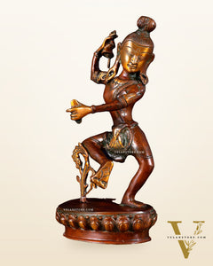 Brass Nepalese Style Dancing Shiva Statue - 9.5 Inch