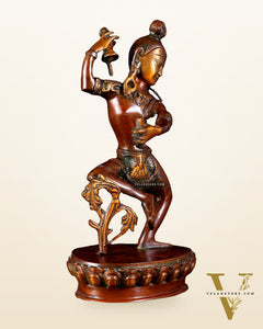 Brass Nepalese Style Dancing Shiva Statue - 9.5 Inch
