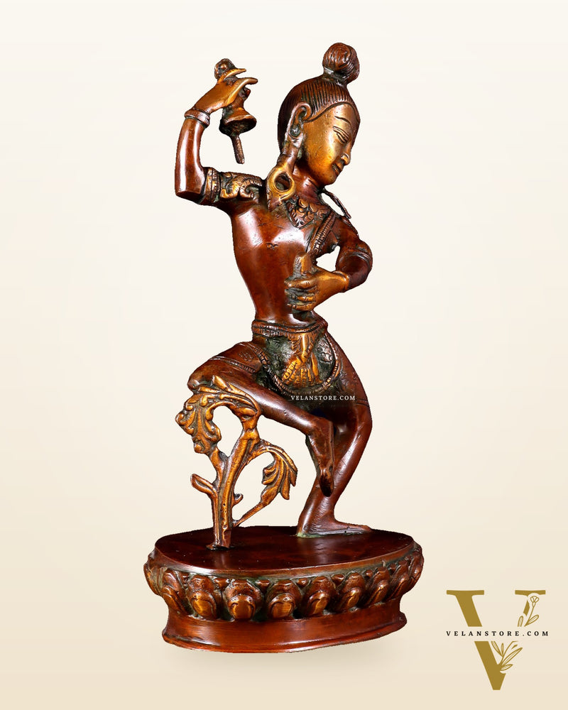 Brass Nepalese Style Dancing Shiva Statue - 9.5 Inch