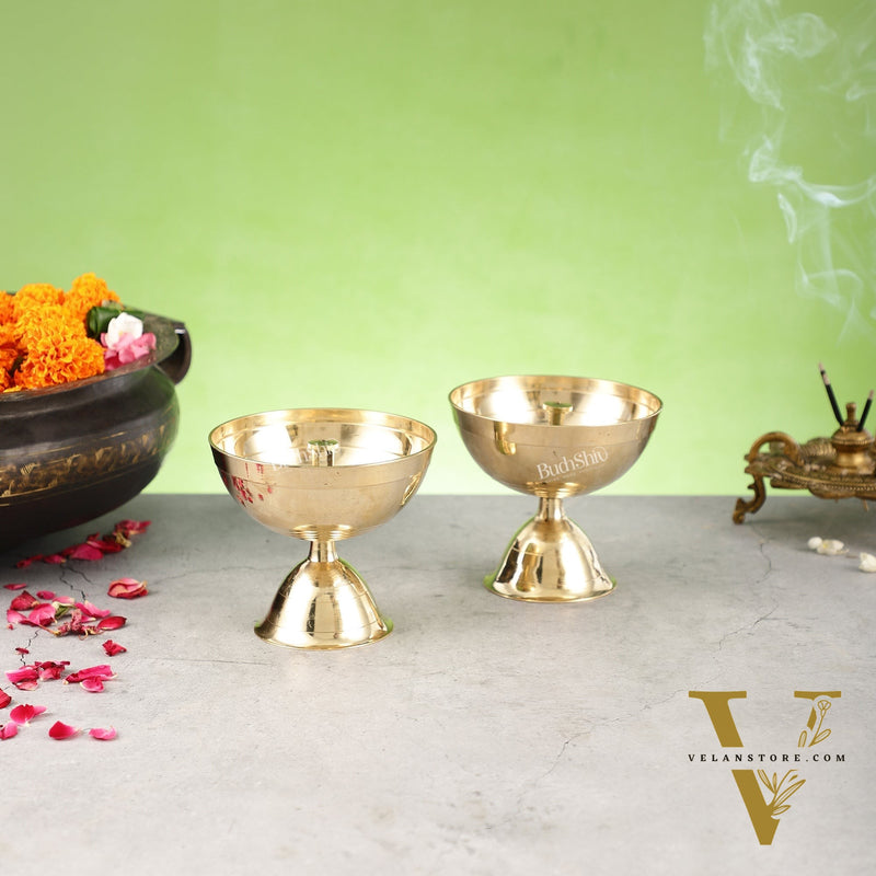 Brass oil diya Lamp 4"