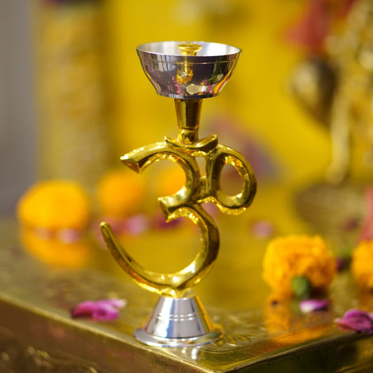 Brass Om Oil Lamp [Deepak]