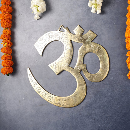 Brass Om Wall hanging 10"