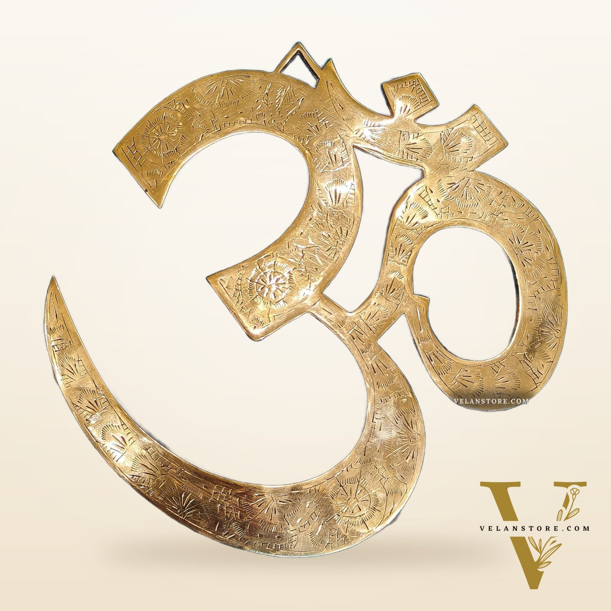 Brass Om Wall hanging 12"