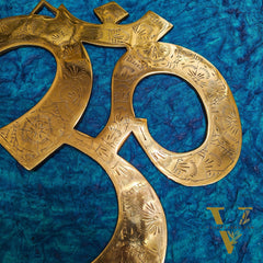 Brass Om Wall hanging 12"