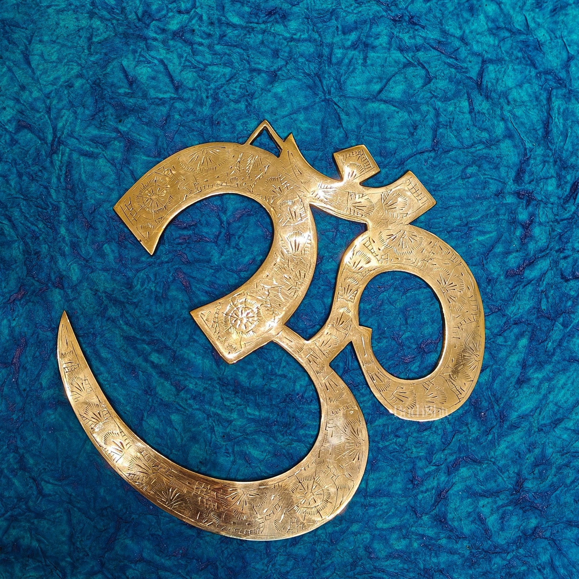 Brass Om Wall hanging 12"