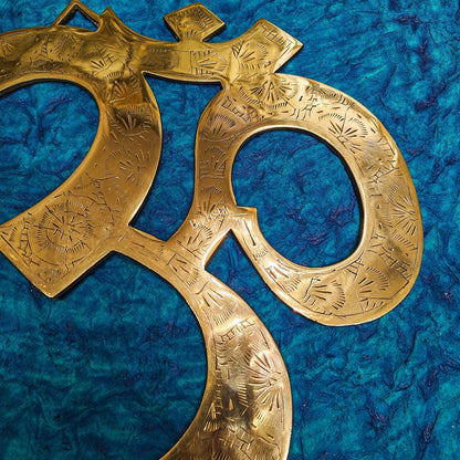 Brass Om Wall hanging 12"