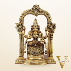Brass Padmavati Thayar Lakshmi Statue with Thiruvachi Arch - 11 inch
