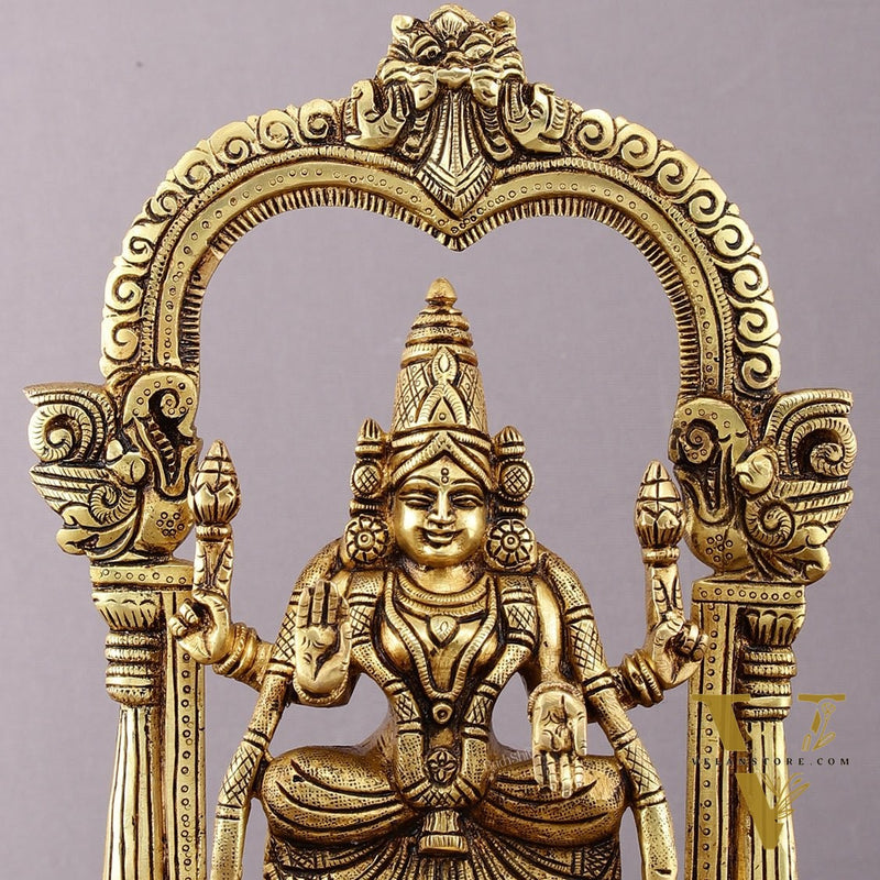 Brass Padmavati Thayar Lakshmi Statue with Thiruvachi Arch - 11 inch